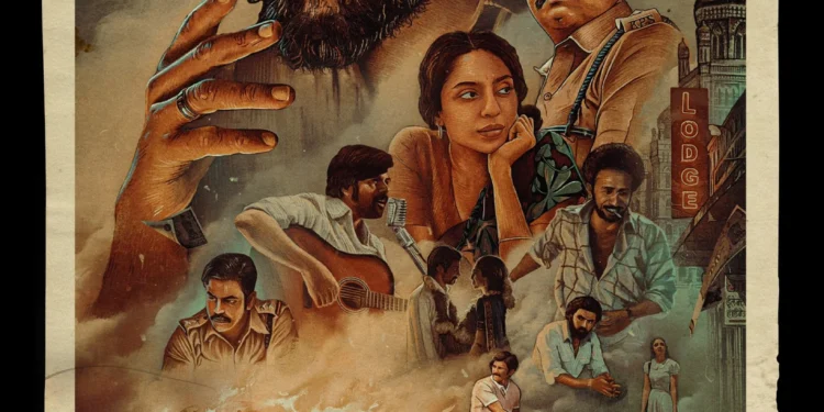 The poster of Kurup showing all the characters
