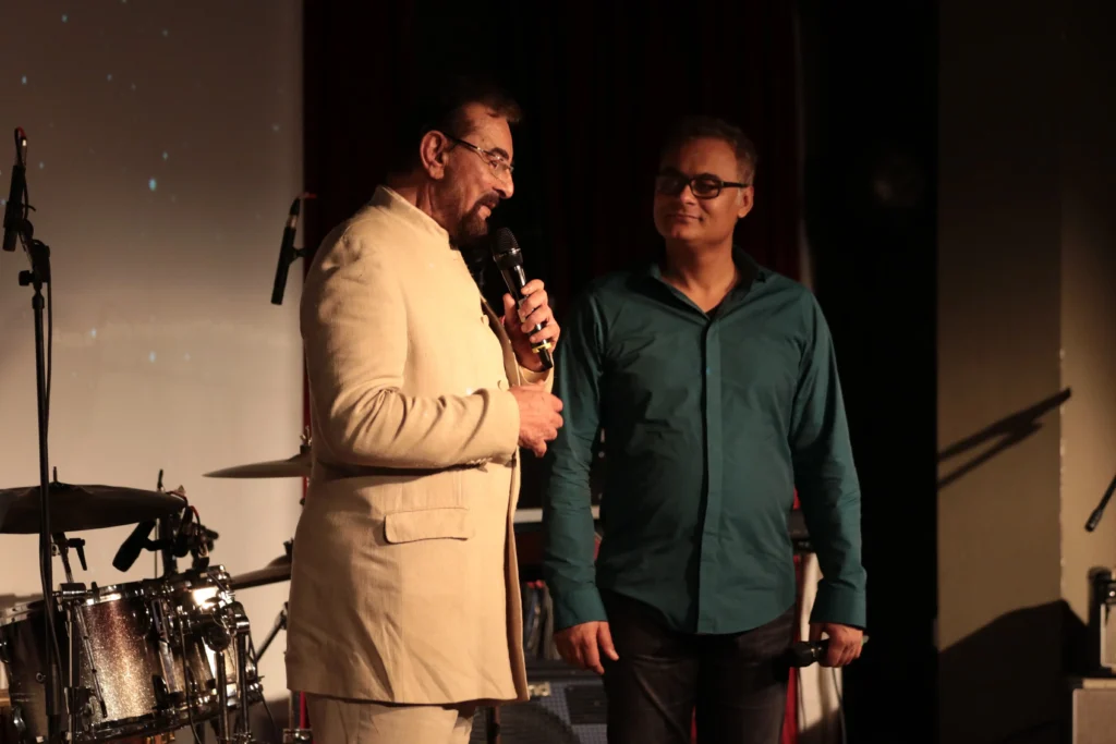 Kabir Bedi & Neeraj Roy at a previous edition of The Indian music Awards