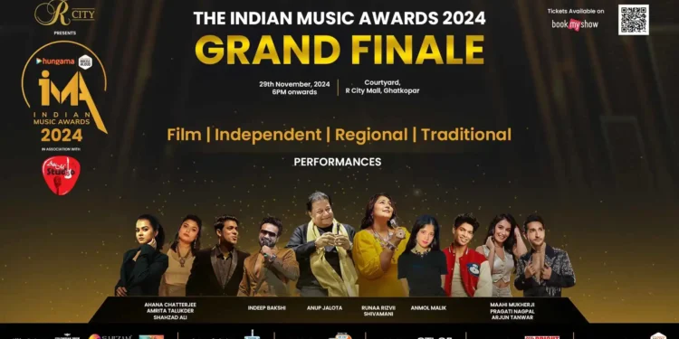 Teaser image for The Indian Music Awards 2024 showing final artist lineup