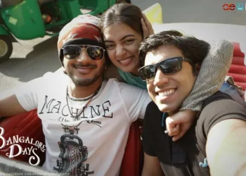 A still from the shooting of the movie Bangalore Days
