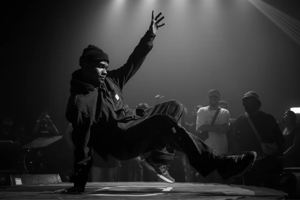 A freestyler performing live at the Karupp Cypher stage